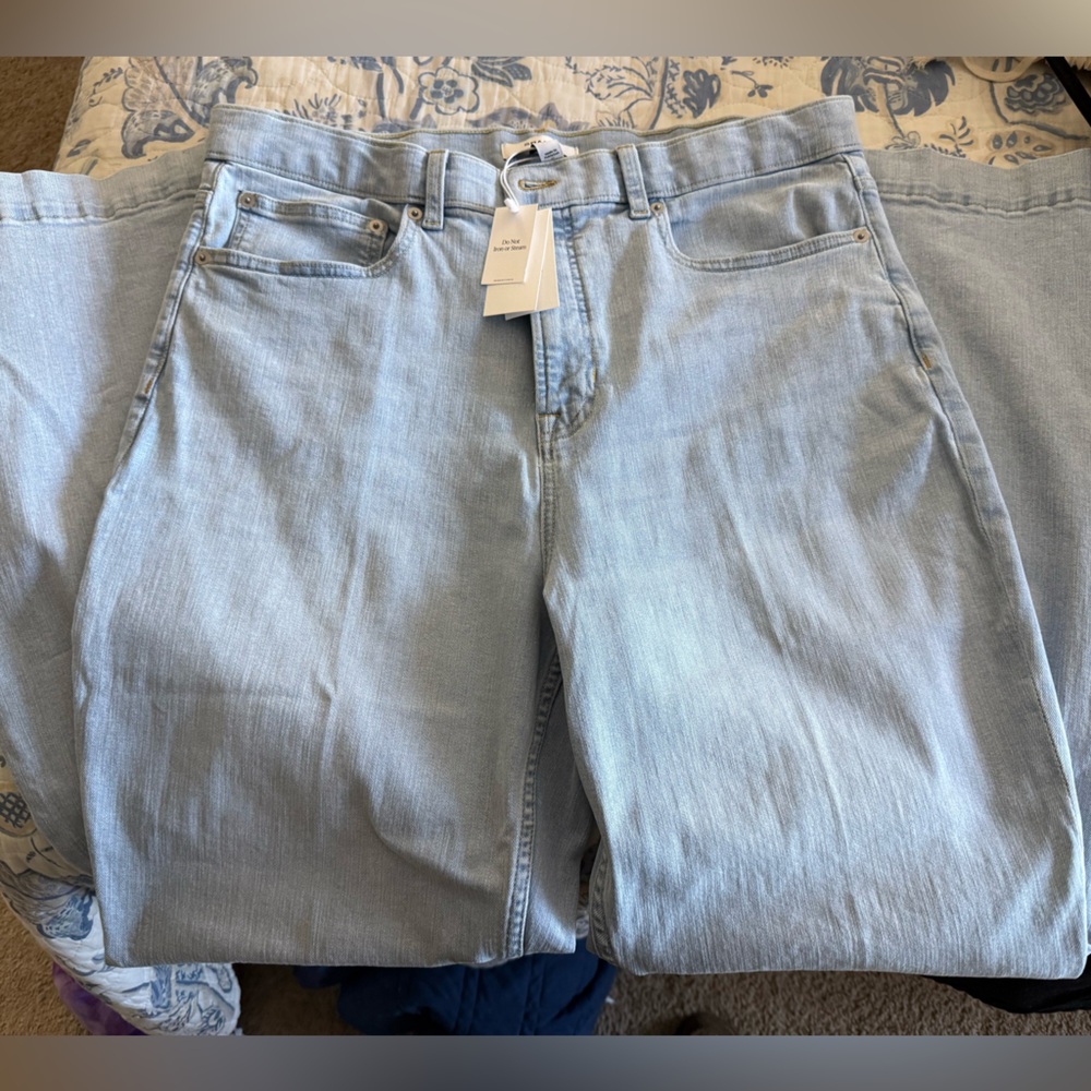 Spanx Lycra Fitsense Flare Light Wash Denim Jeans - Classic Blue Turner Wash